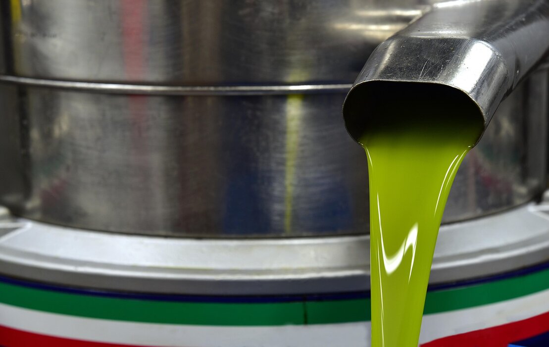 Modern olive mill extracting extra virgin olive oil with cold processing